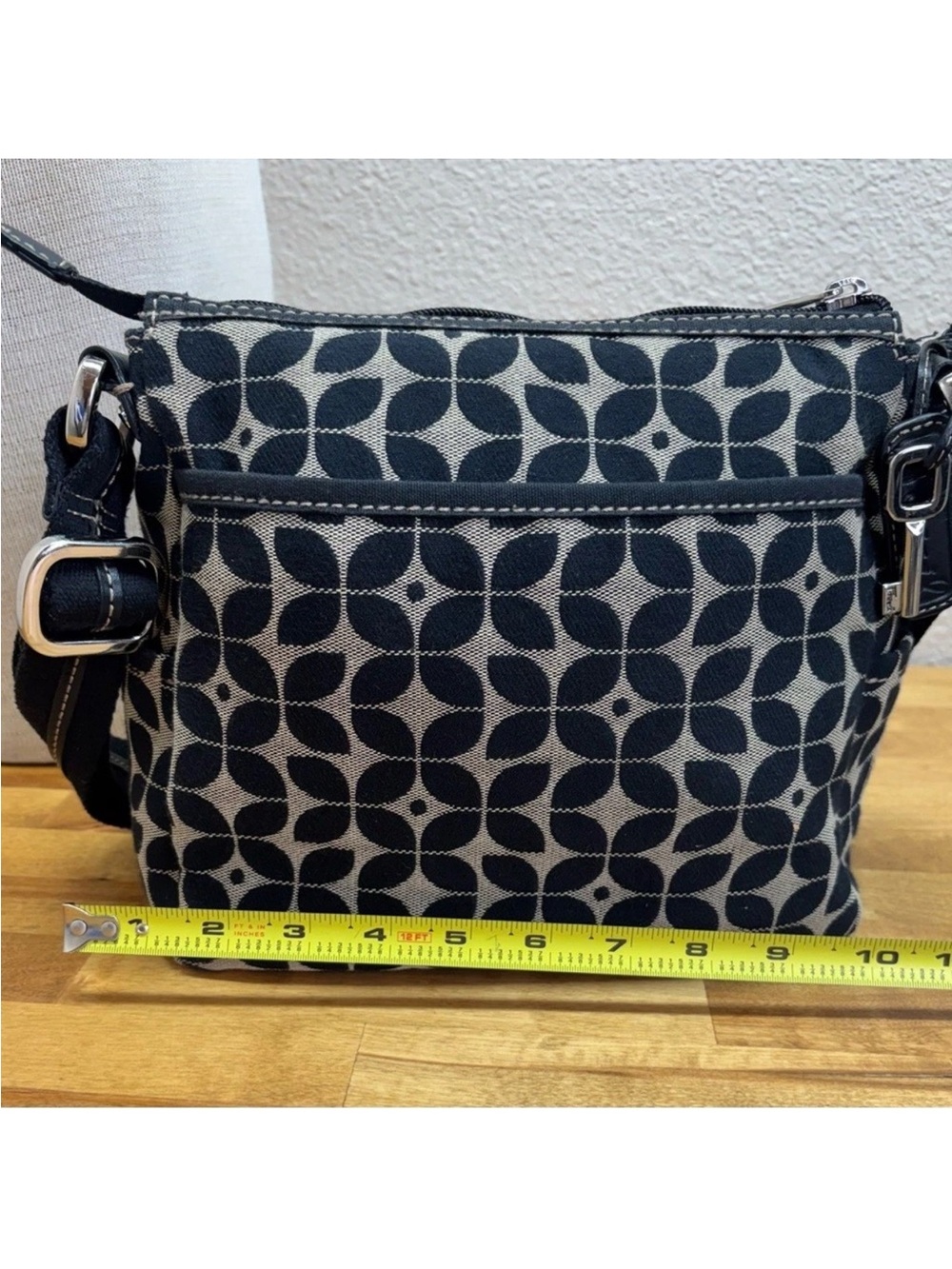 Fossil canvas and leather navy blue Patterned Shoulder Bag - Picture 2 of 6